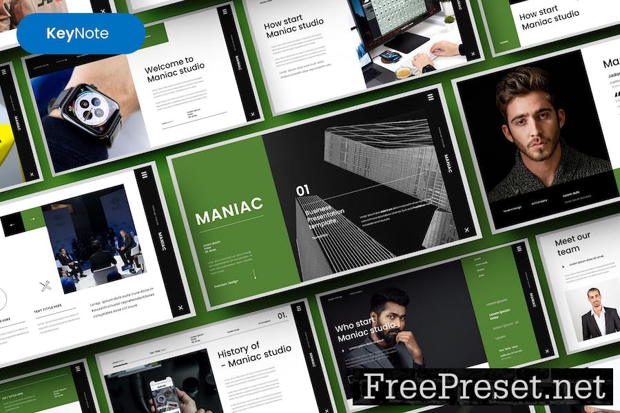 Maniac – Business Keynote Template JE3SH3P