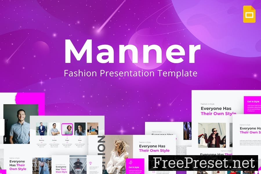 Manner Purple Creative Fashion Google Slides NQZG8YU