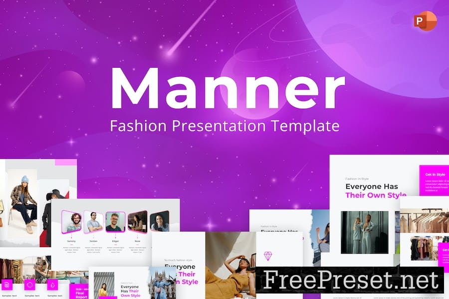 Manner Purple Creative Fashion PowerPoint FUAN7LG