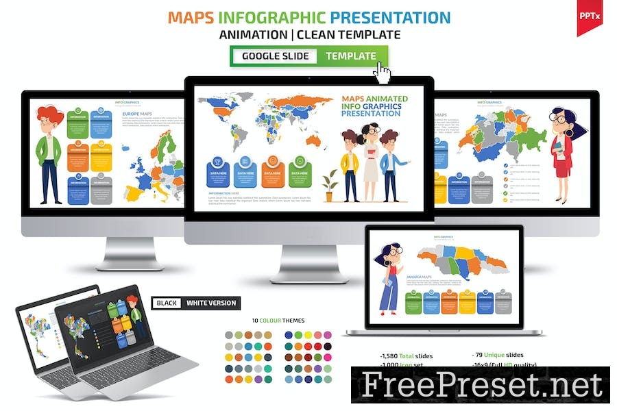 Maps Animation Google Slides Presentation G7RX3UZ