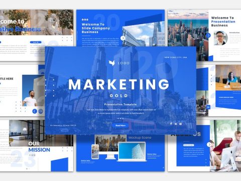 Marketing Gold Google Slides Presentation Template Q99TZQP