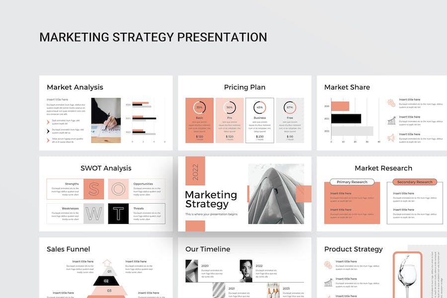 Marketing Strategy Google Slides Template W494A86