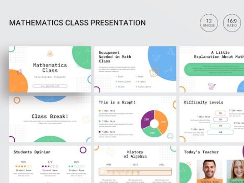 Mathematics Class Google Slides Template VMB3S83