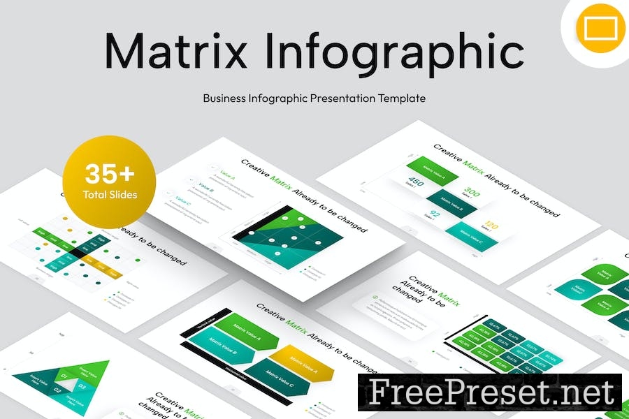 Matrix Infographic Google Slides Template 95JBHDG