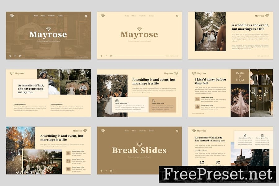 Mayrose - Wedding Google Slides Template NP6FRVN