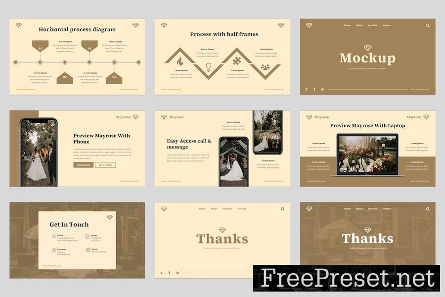 Mayrose - Wedding Google Slides Template NP6FRVN