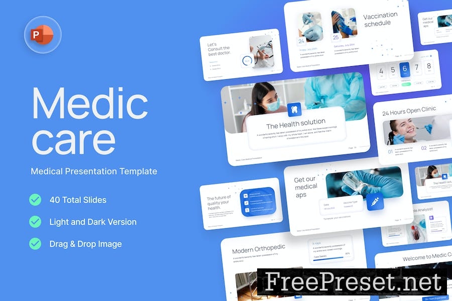 Medic Care Medical PowerPoint Template GABDSGB