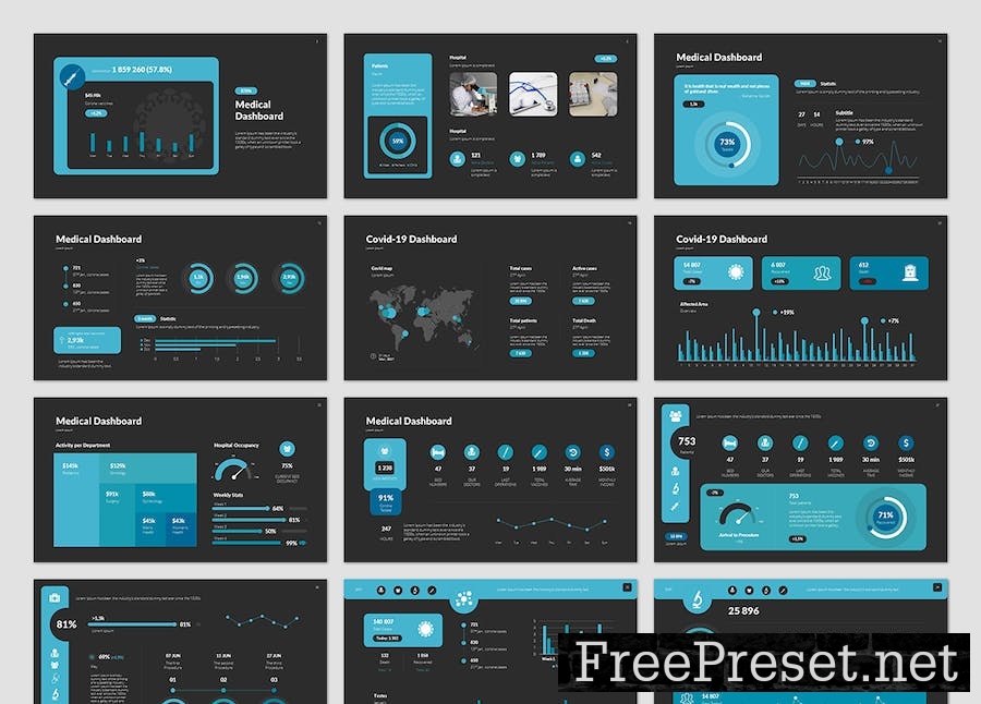 Medical Dashboard PowerPoint Presentation Template BTMX3H5