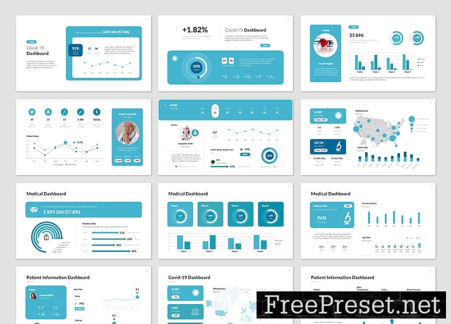 Medical Dashboard PowerPoint Presentation Template BTMX3H5