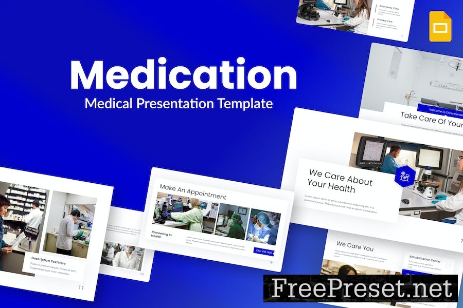 Medication Blue Medical Google Slides Template