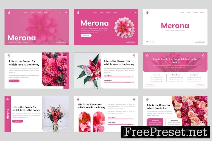 Merona - Flowers Google Slides Template FCUCCYV