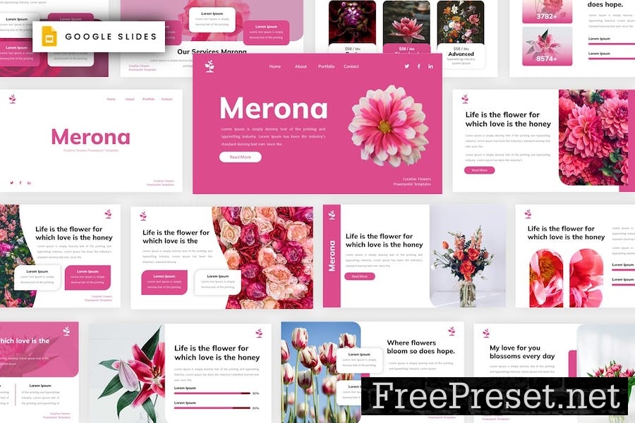 Merona - Flowers Google Slides Template FCUCCYV