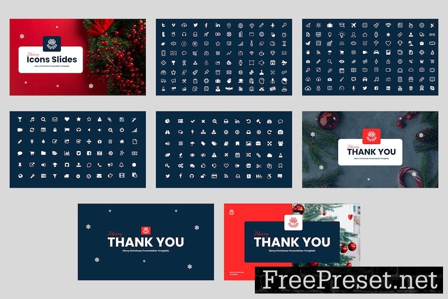 Merry Christmas Creative Keynote Template LL36CBW