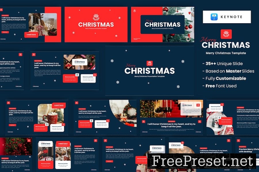 Merry Christmas Creative Keynote Template LL36CBW