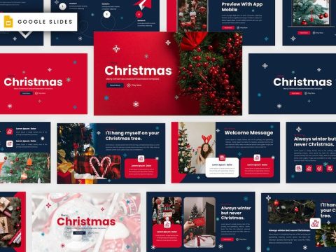 Merry Christmas Google Slides Template 7VDBZNS