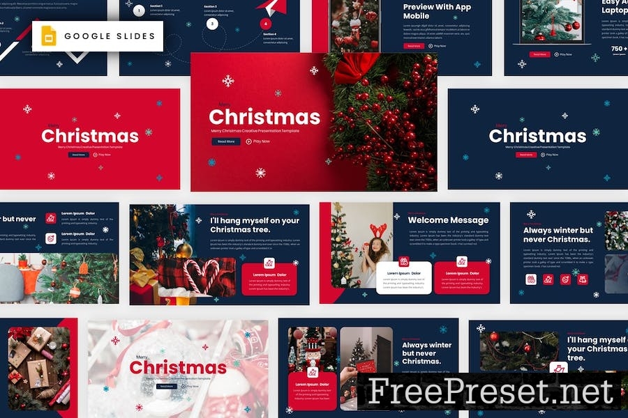 Merry Christmas Google Slides Template 7VDBZNS