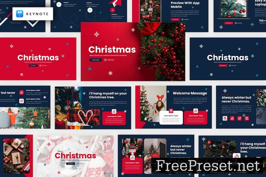 Merry Christmas Keynote Template JXCX5XQ