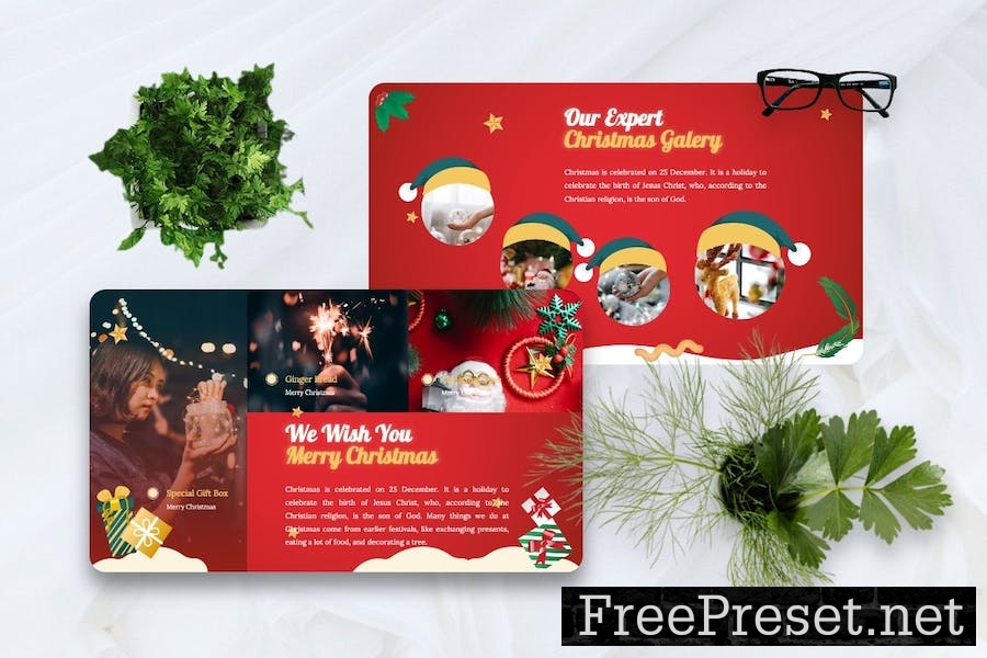 Merry - Christmas Powerpoint Template FUE4ZMX