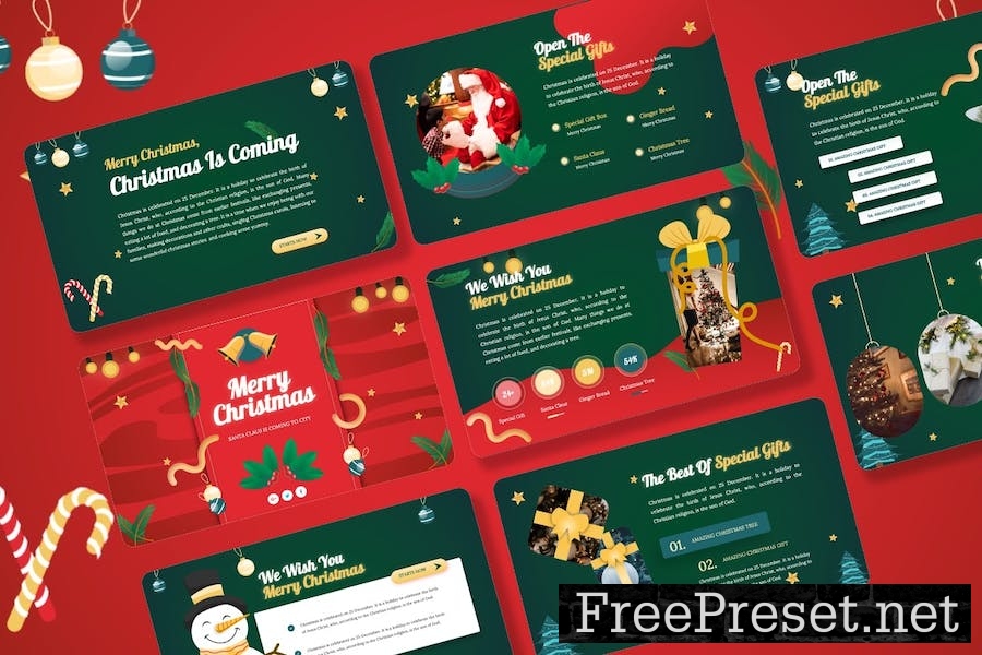 Merry - Christmas Powerpoint Template FUE4ZMX