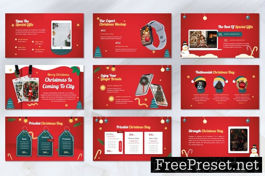 Merry - Christmas Powerpoint Template FUE4ZMX