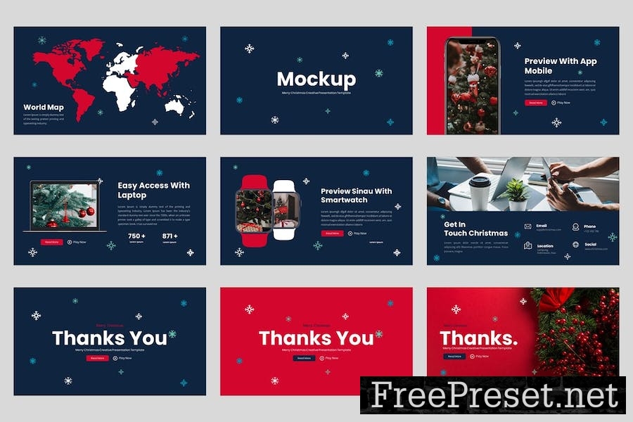 Merry Christmas Powerpoint Template TW79FBE