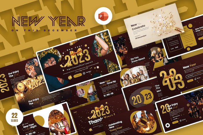 Mid New Year PowerPoint Presentation Template