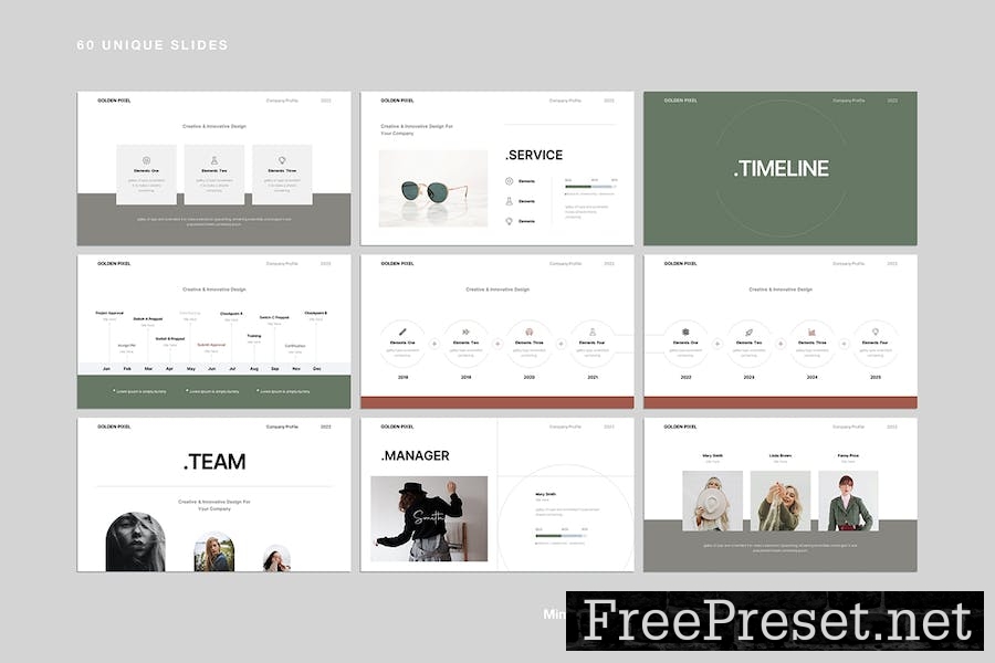 Minimal Brand Guideline Google Slides Template 2C593QV