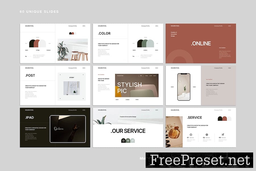 Minimal Brand Guideline Google Slides Template 2C593QV