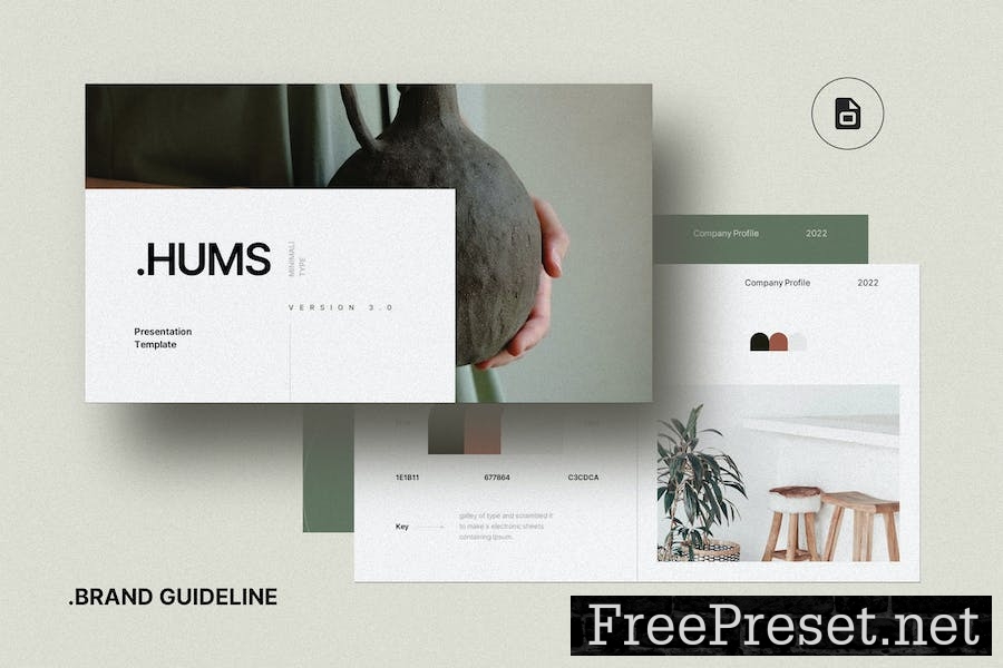 Minimal Brand Guideline Google Slides Template 2C593QV