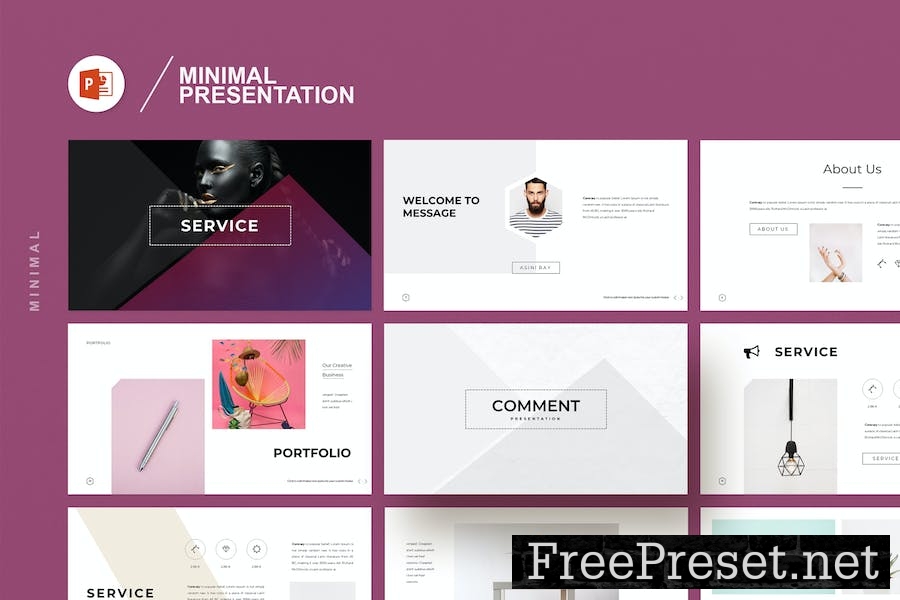 Minimal Powerpoint Template WS72SPW