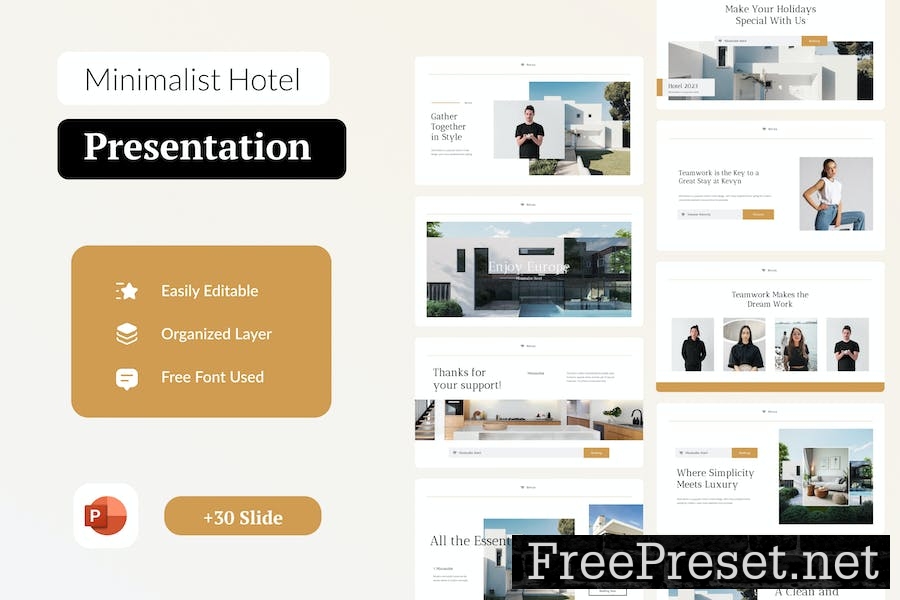 Minimalist Hotel Powerpoint Presentation HBV7GYT