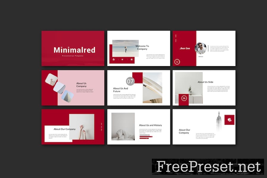 Minimalred Google Slide Template A3H8VNX