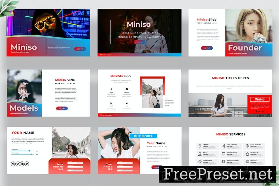 Miniso Powerpoint Template 8T4EBCD