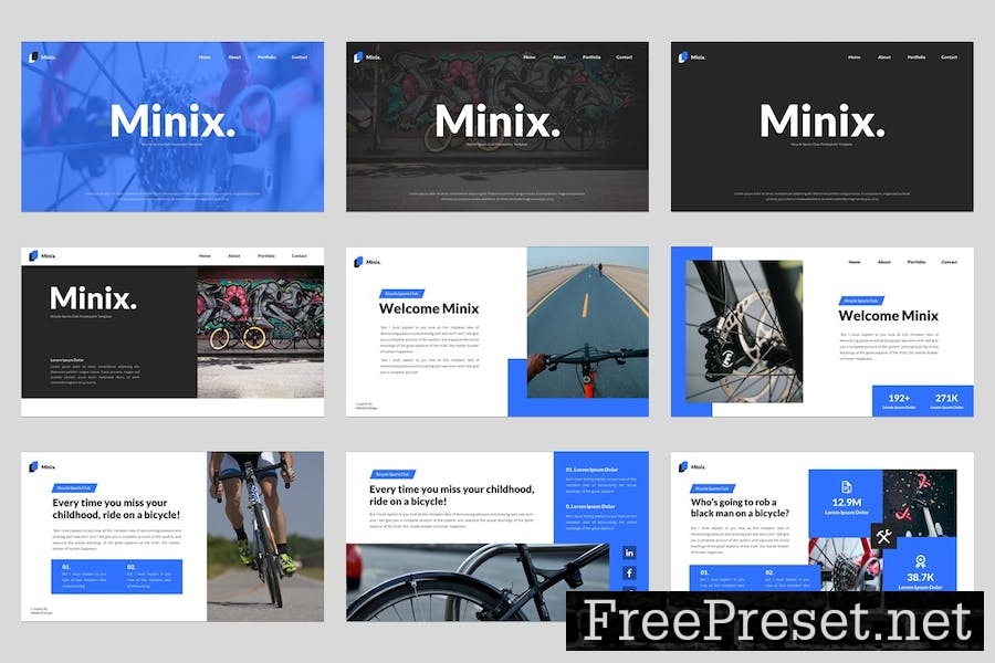 Minix - Bicycle Sports Google Slides Template YJG2ZER