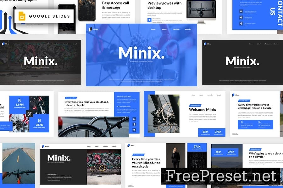 Minix - Bicycle Sports Google Slides Template YJG2ZER