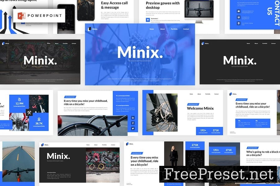 Minix - Bicycle Sports Powerpoint Template QDCVT2H