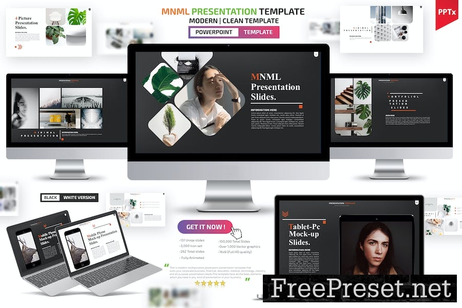 MNML Powerpoint Presentation Template A4KJTRY