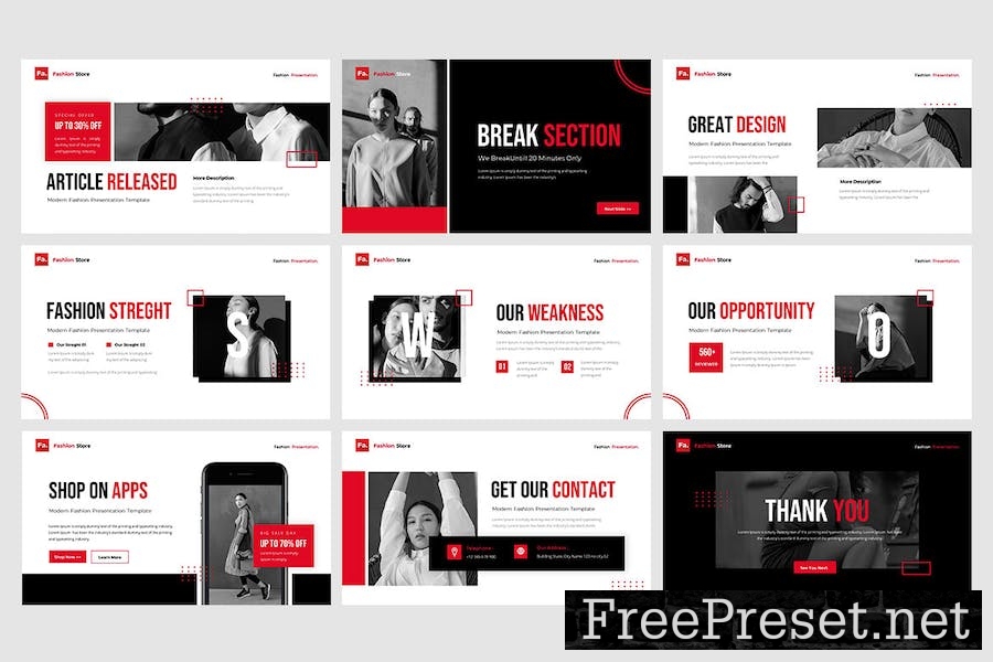 Modern Fashion - Google Slide Template QGPMSSM