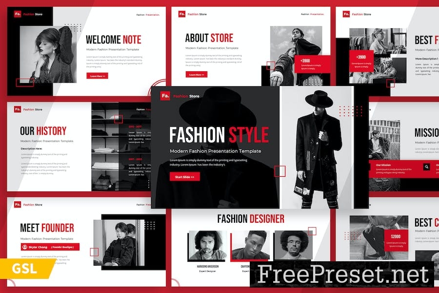 Modern Fashion - Google Slide Template QGPMSSM