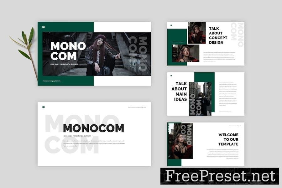 Monocom - Google Slide Template 4E342YB