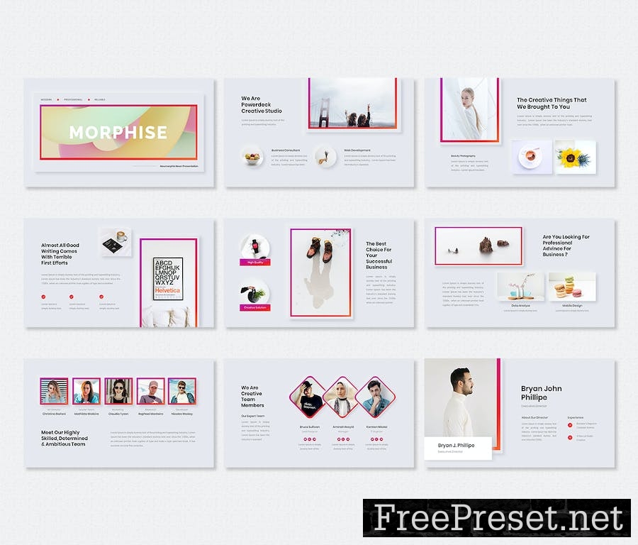 Morphise – Neumorphic Neon PowerPoint Template 4MKVL86