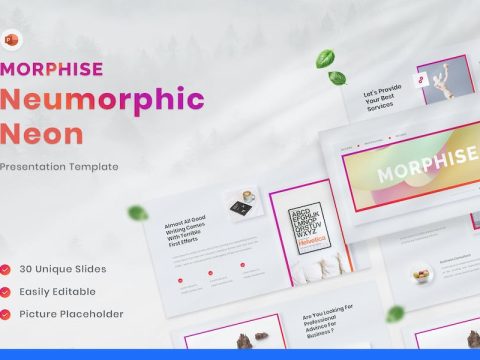 Morphise – Neumorphic Neon PowerPoint Template 4MKVL86