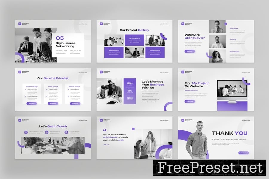 Multipurpose Business Google Slide Template CRGM5SD