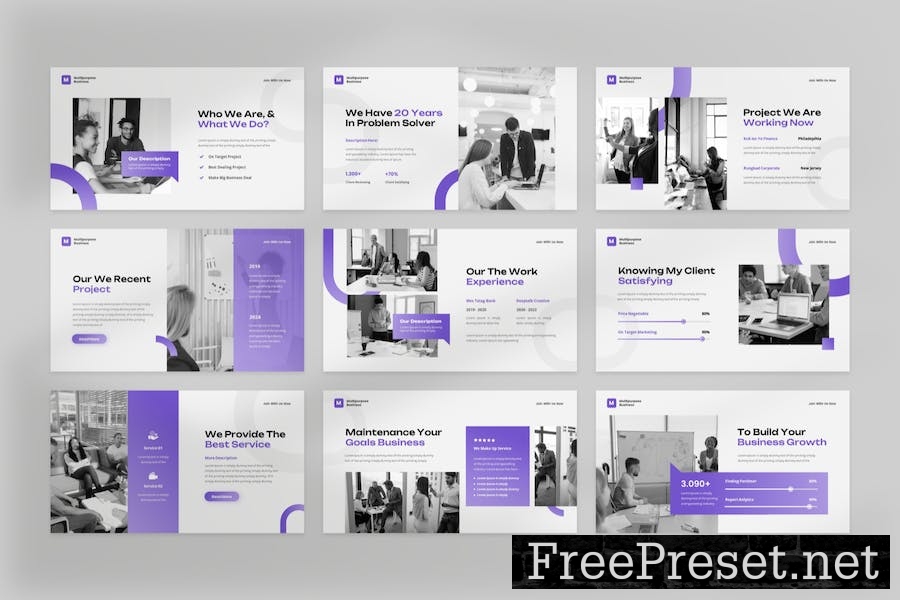 Multipurpose Business Google Slide Template CRGM5SD