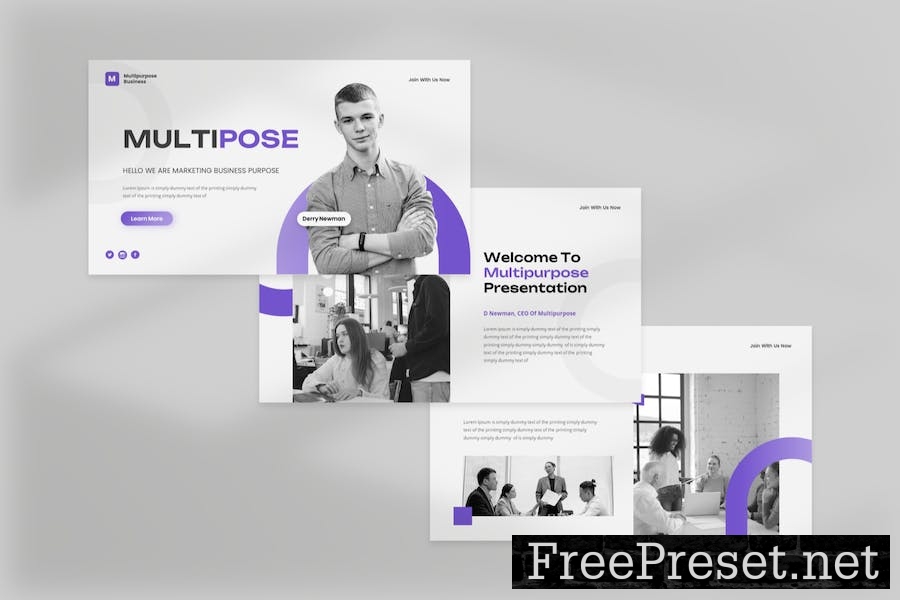 Multipurpose Business Powerpoint Template 44CSHJG