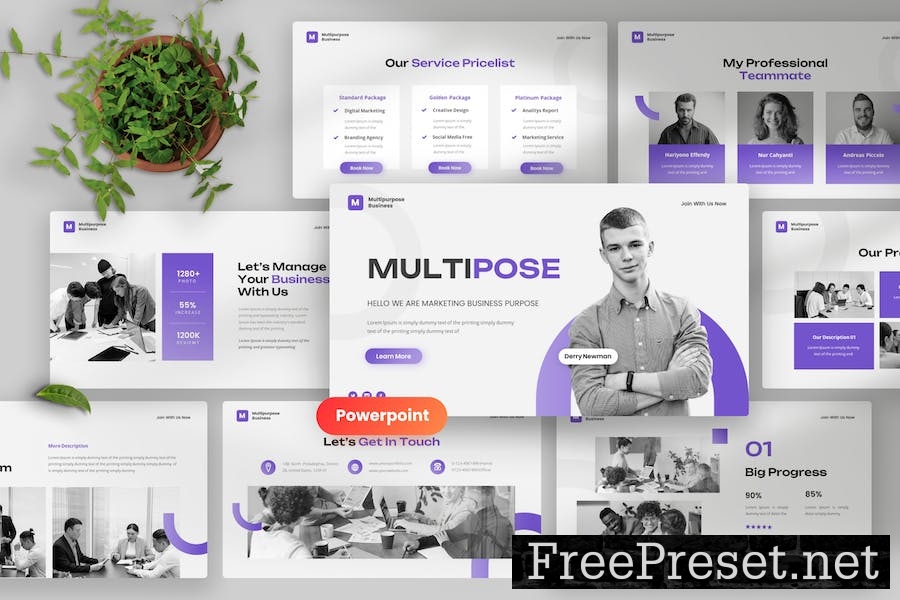 Multipurpose Business Powerpoint Template 44CSHJG