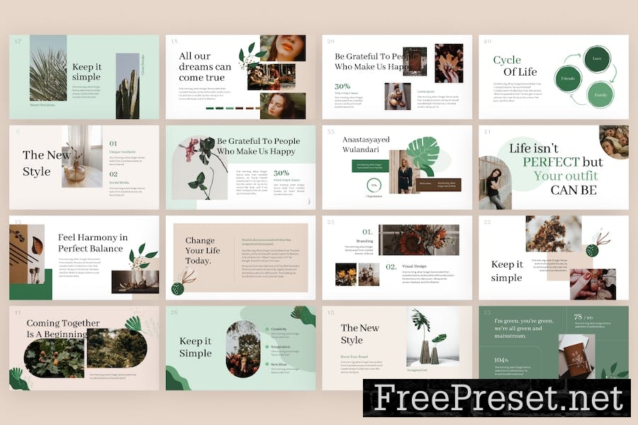 Natureya Aesthetic PowerPoint Template 77PT6BA