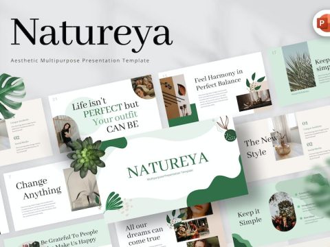 Natureya Aesthetic PowerPoint Template 77PT6BA