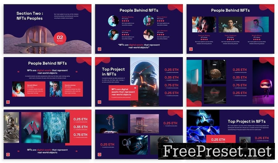 NFT - Digital Art Powerpoint Template ZKNWGWV