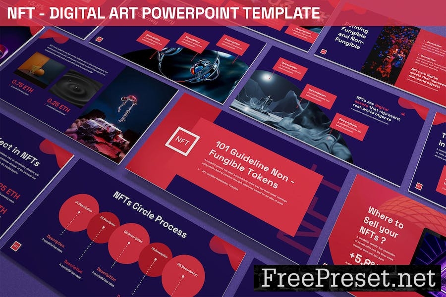 NFT - Digital Art Powerpoint Template ZKNWGWV